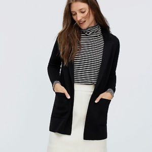 NWT J.Crew Sophie in Black Open-Front Sweater Blazer Cardigan. Size Small